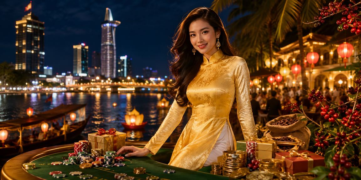 Người dùng nữ mặc áo dài tại Sài Gòn kiểm tra tài khoản và xác minh thông tin trước khi giao dịch